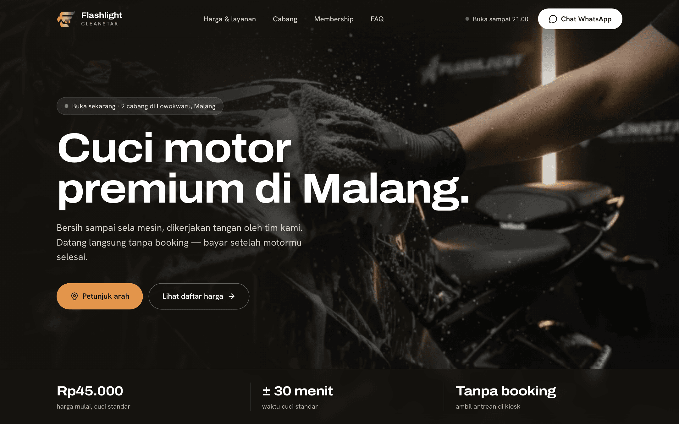 Flashlight Cleanstar — Beranda landing page