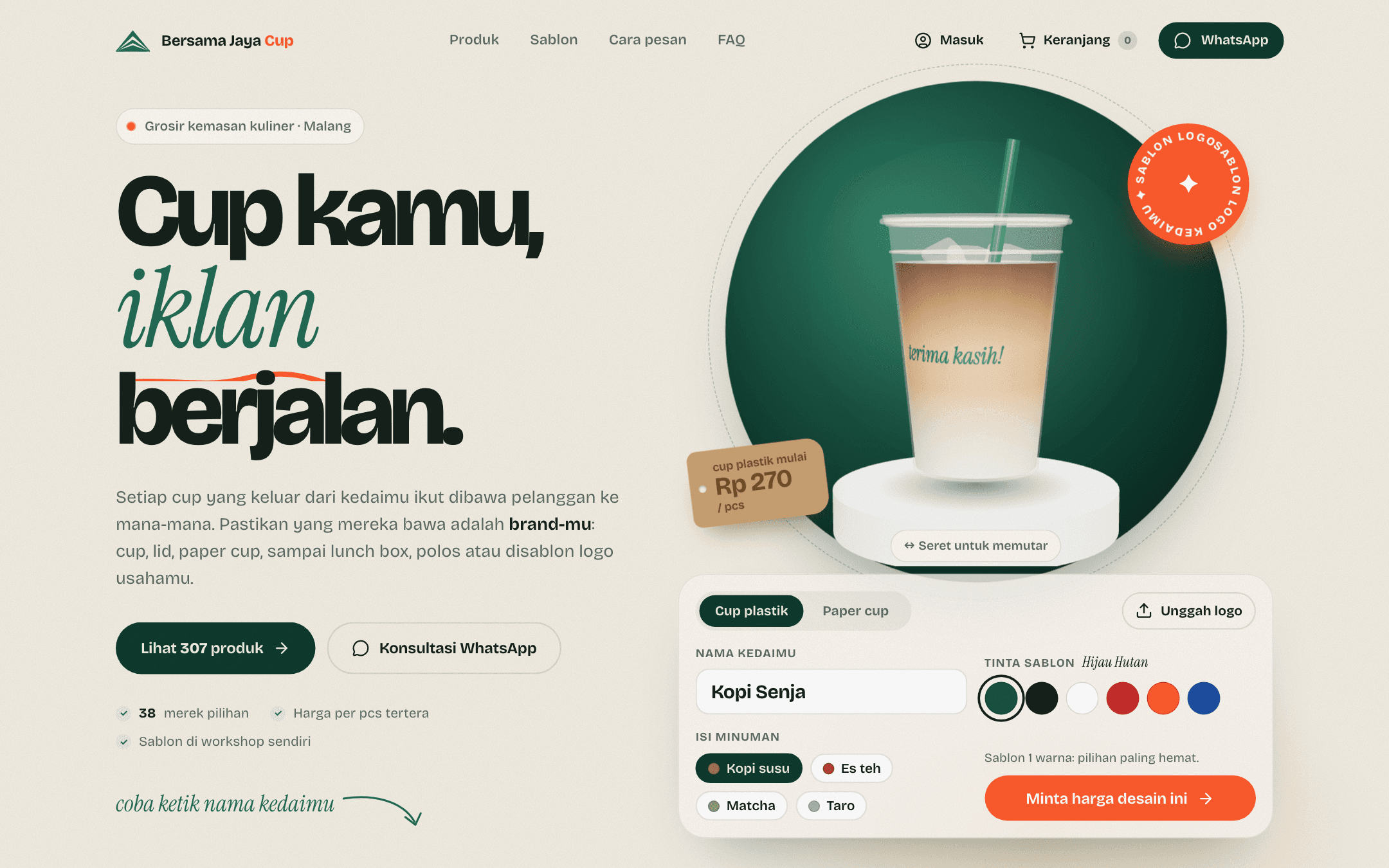 Bersama Jaya Cup — Beranda landing page