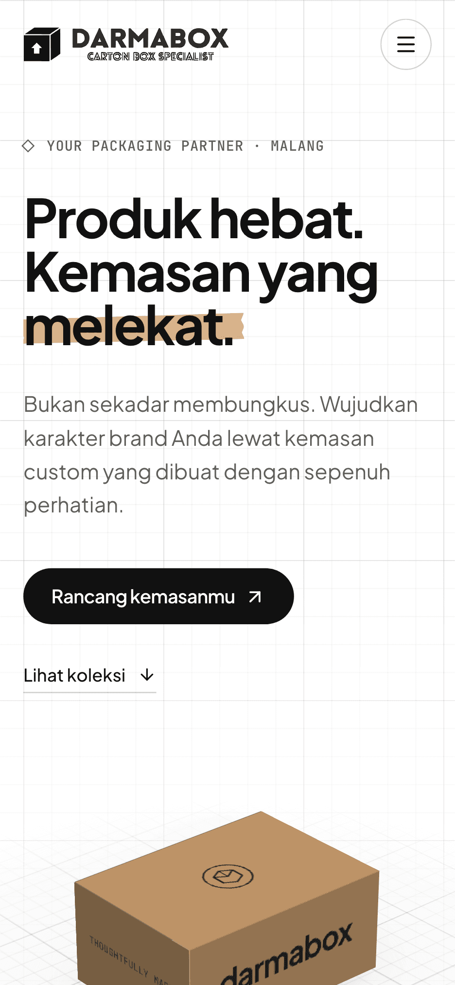 Darmabox — Landing page di HP
