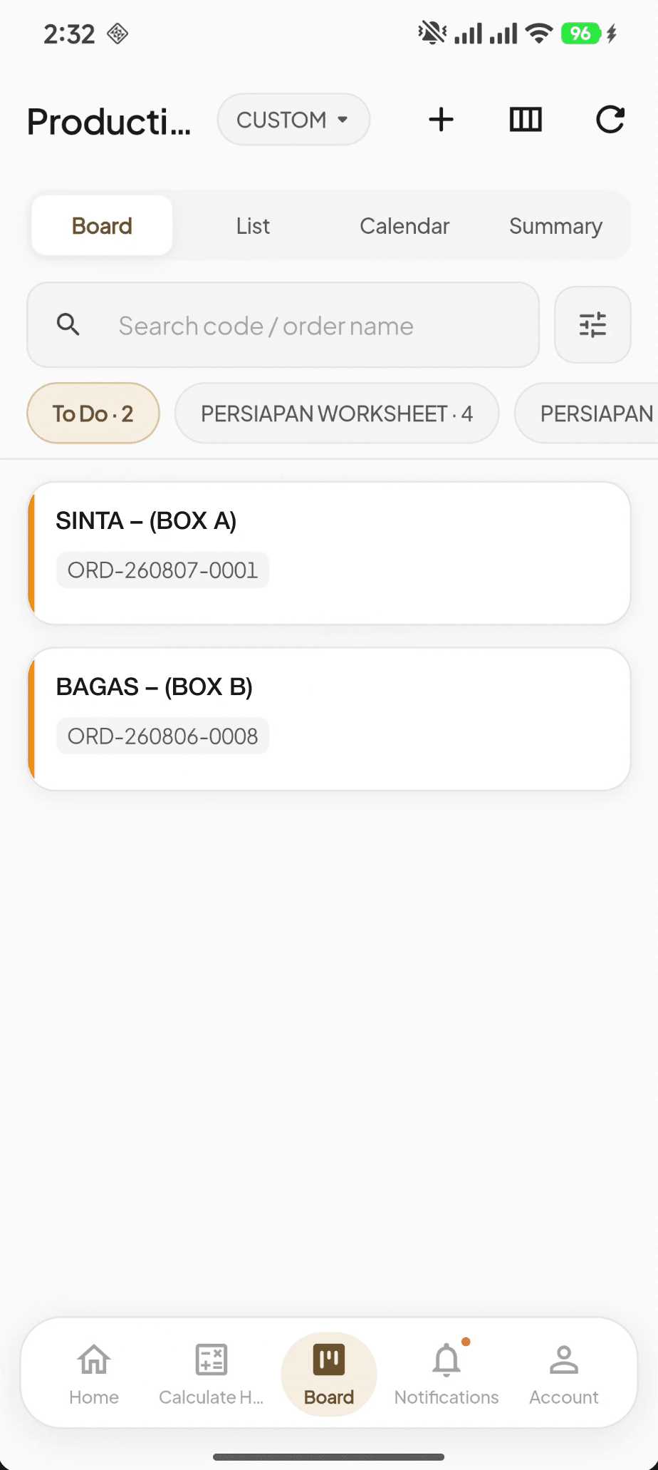 Darmabox — Papan produksi