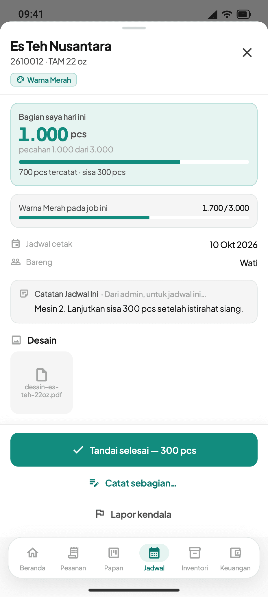 Bersama Jaya Cup — Bagian operator hari ini
